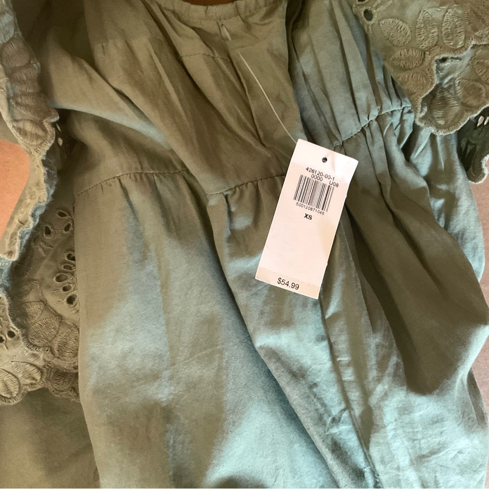 Green Cotton Maxi Dress Boho Cottagecore - Picture 9 of 12